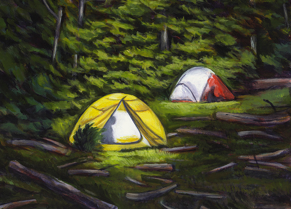 Tracy Kobus Artwork - Night Lights Tents